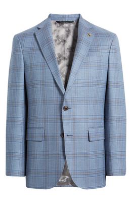 Ted Baker London Jay Slim Fit Plaid Wool Sport Coat in Light Blue