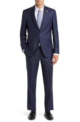 Ted Baker London Jay Slim Fit Plaid Wool Suit in Blue