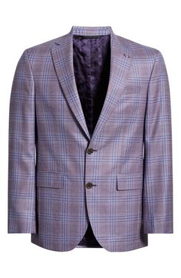 Ted Baker London Jay Slim Fit Windowpane Check Blazer in Berry