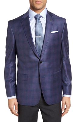 Ted Baker London Jay Trim Fit Plaid Wool Sport Coat in Purple