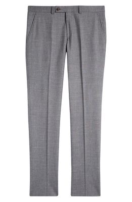 Ted Baker London Jerome Soft Constructed Flat Front Wool & Silk Blend Dress Pants in Grey