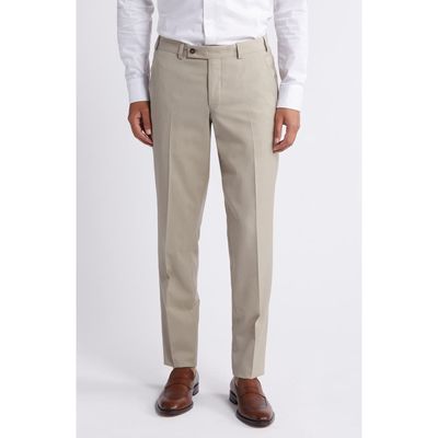 Ted Baker London Jerome Soft Constructed Wool Blend Pants in Tan 