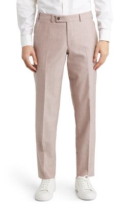 Ted Baker London Jerome Soft Constructed Wool Blend Tapered Dress Pants in Coral