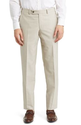 Ted Baker London Jerome Soft Constructed Wool Blend Tapered Dress Pants in Tan