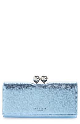 Ted Baker London Josiey Bobble Scripted Leather Matinée Clutch in Light Blue