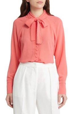 Ted Baker London Julinaa Long Sleeve Blouse in Coral