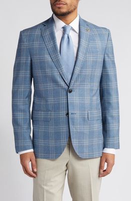 Ted Baker London Karl Slim Fit Soft Constructed Plaid Wool Sport Coat in Light Blue