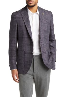 Ted Baker London Karl Slim Fit Soft Construction Plaid Wool Sport Coat in Grey