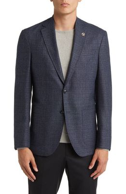 Ted Baker London Keith Slim Fit Soft Construction Wool Mélange Sport Coat in Blue