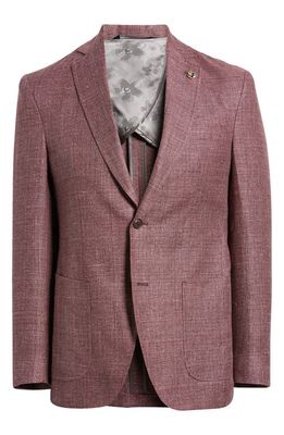 Ted Baker London Keith Soft Construction Slim Fit Linen Blend Sport Coat in Berry