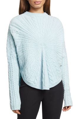 Ted Baker London Kimila Circular Wool Blend Cable Stitch Sweater in Light Blue