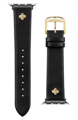 Ted Baker London Leather Apple Watch Watchband in Black