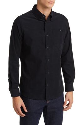 Ted Baker London Lecco Slim Fit Corduroy Button-Down Shirt in Black