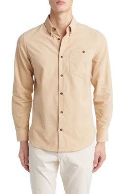 Ted Baker London Lecco Slim Fit Corduroy Button-Down Shirt in Taupe