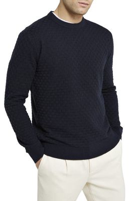 Ted Baker London Lentic Textured Crewneck Sweater in Navy