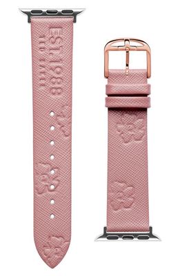 Ted Baker London Logo Stamped Leather Apple Watch Watchband in Pink