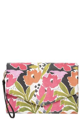 Ted Baker London Magnoly Magnolia Print Faux Leather Wristlet in Pink