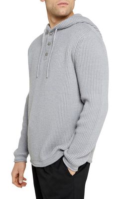 Ted Baker London Mallaig Wool Hoodie Sweater in Grey Marl