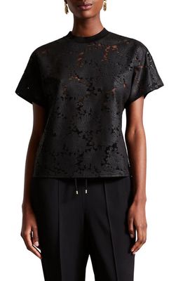 Ted Baker London Maralo Floral Jacquard T-Shirt in Black