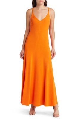 Ted Baker London Marly Rib Maxi Tank Dress in Bright Orange