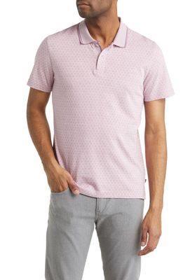 Ted Baker London Mathias Jacquard Cotton Polo Shirt in Pale Pink
