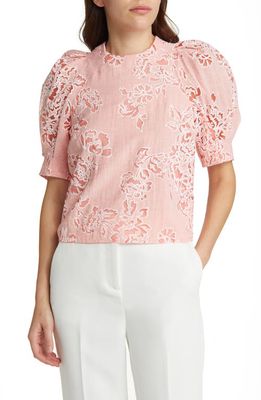 Ted Baker London Meliiha Puff Sleeve Boxy Top in Coral