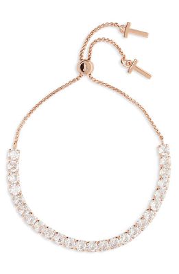 Ted Baker London Melrah Icon Crystal Slider Tennis Bracelet in Rose Gold Tone Clear Crystal