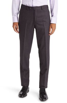 Ted Baker London Men's Jerome Trim Fit Microcheck Wool Pants in Brown
