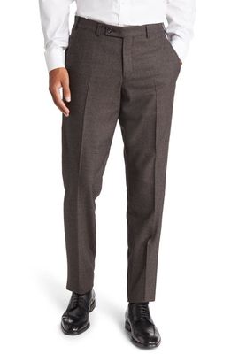 Ted Baker London Men's Jerome Trim Fit Microcheck Wool Pants in Taupe