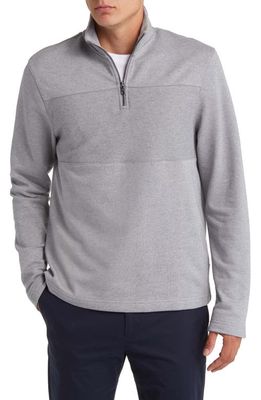 Ted Baker London Mix Texture Cotton Half Zip Pullover in Grey