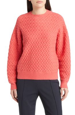 Ted Baker London Morlea Cable Crewneck Sweater in Coral