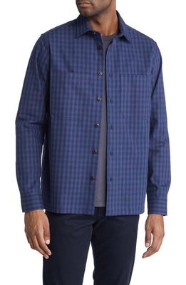 Ted Baker London Mourne House Check Cotton Overshirt in Navy