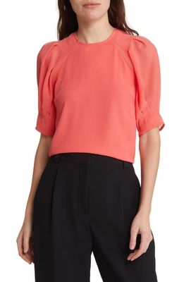 Ted Baker London Natelie Puff Sleeve Boxy Top in Coral