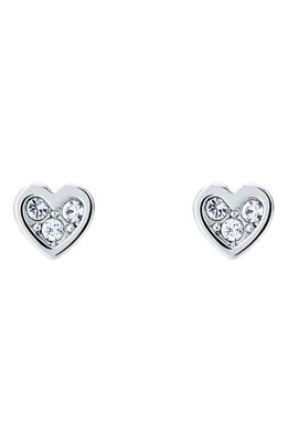 Ted Baker London Neena Nano Heart Stud Earrings in Silver Tone Clear Crystal