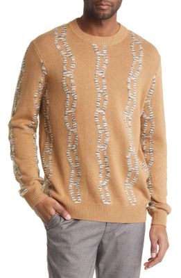 Ted Baker London Nerin Cable Crewneck Sweater in Camel