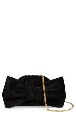 Ted Baker London Niasie Velvet Bow Clutch Bag in Black