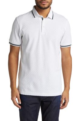 Ted Baker London Palos Regular Fit Textured Cotton Knit Polo in White