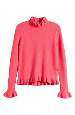 Ted Baker London Pipalee Ruffle Rib Sweater in Bright Pink
