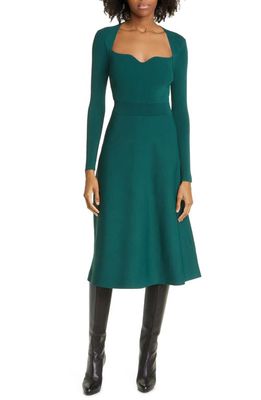 Ted Baker London Polliah Long Sleeve Sweater Dress in Dark Green