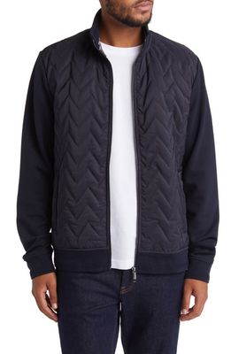 Ted Baker London Quilted Knit Sleeve Jacket in Navy