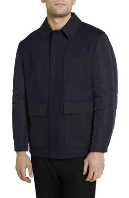 Ted Baker London Raby Patchwork Wool Blend Jacket in Navy