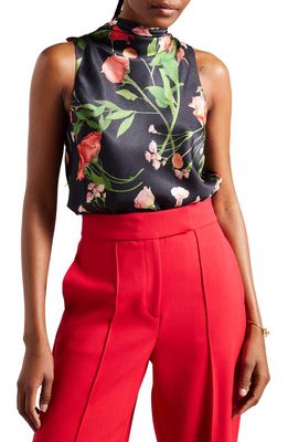 Ted Baker London Raeven Floral Sleeveless Top in Black
