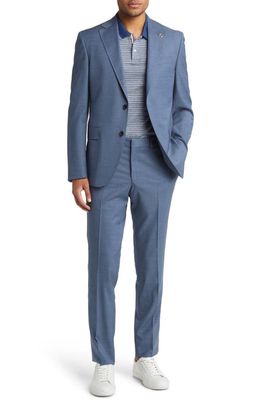Ted Baker London Ralph Extraslim Fit Solid Stretch Wool Suit in Light Blue