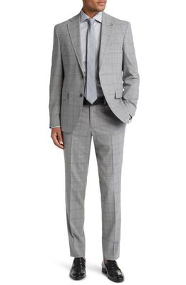 Ted Baker London Ralph Extraslim Fit Windowpane Stretch Suit in Light Grey