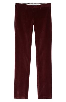 Ted Baker London Rodger Extra Trim Fit Corduroy Pants in Burgundy