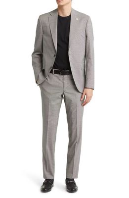 Ted Baker London Roger Extra Slim Fit Mini Houndstooth Wool Suit in Black/white