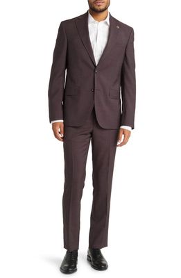 Ted Baker London Roger Extra Slim Fit Solid Wool Suit in Burgundy