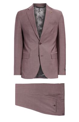 Ted Baker London Roger Extra Slim Fit Solid Wool Suit in Mauve