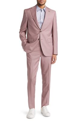 Ted Baker London Roger Extra Slim Fit Solid Wool Suit in Pink