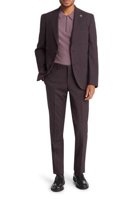 Ted Baker London Roger Extra Slim Fit Stretch Wool Suit in Plum